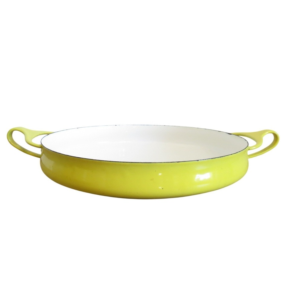 Dansk Kobenstyle Yellow Enamel Paella Pan 10"‎ Jens Quistgaard Denmark IHQ